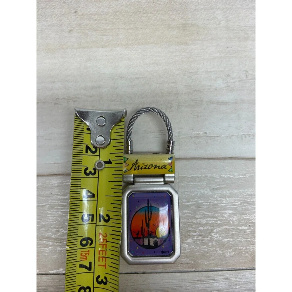 Vintage Arizona Sunset Keychain Travel Souvenir